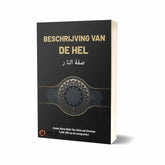 Zwart boek met gouden tekst en decoratieve band voor Beschrijving van de hel